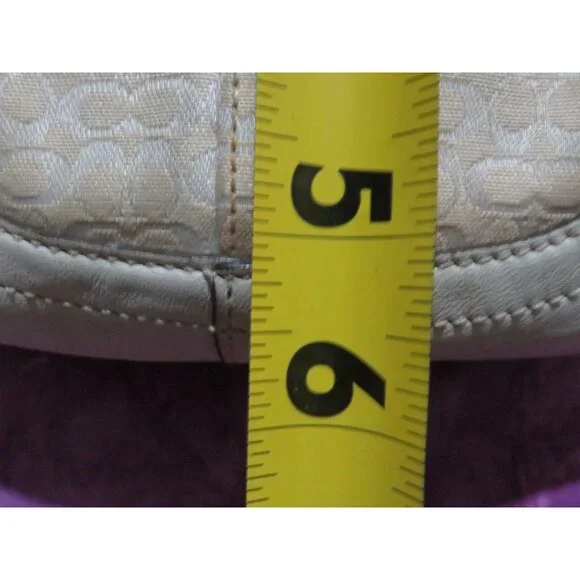 Coach 2003 Cream & White Canvas and Leather Signature Demi Baguette Shoulder Bag - Picture 10 of 12